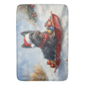 Bouviers des Flandres Hond in Sledge Kerstmis Badmat (Voorkant Verticaal)