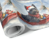 Bouviers des Flandres Hond in Sledge Kerstmis Cadeaupapier (Rol Hoek)