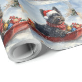 Bouviers des Flandres Hond in Sledge Kerstmis Cadeaupapier (Rol Hoek)