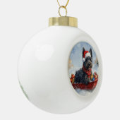 Bouviers des Flandres Hond in Sledge Kerstmis Keramische Bal Ornament (Links)