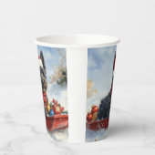 Bouviers des Flandres Hond in Sledge Kerstmis Papieren Bekers (Links)