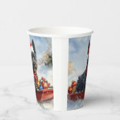 Bouviers des Flandres Hond in Sledge Kerstmis Papieren Bekers (Rechts)