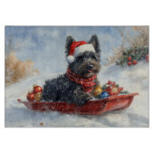 Bouviers des Flandres Hond in Sledge Kerstmis Snijplank (Voorkant)