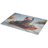 Bouviers des Flandres Hond in Sledge Kerstmis Snijplank (Hoek)