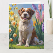 Bouviers des Flandres Hond Lente Bloemen Schildere Kaart (Voorkant)