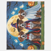 Bouviers des Flandres Honden Pompoen Halloween Gra Fleece Deken (Voorkant)