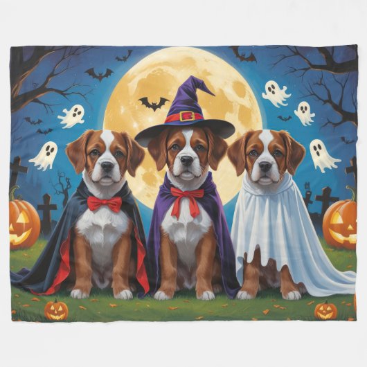 Bouviers des Flandres Honden Pompoen Halloween Gra Fleece Deken (Voorkant (Horizontaal))