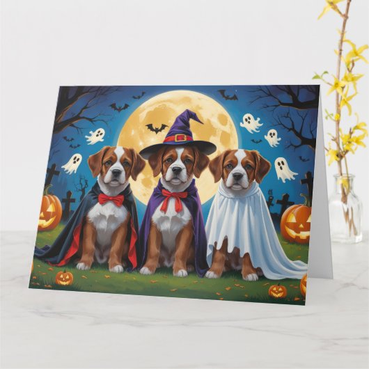 Bouviers des Flandres Honden Pompoen Halloween Gra Kaart (Gele Bloem)