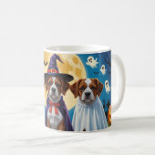 Bouviers des Flandres Honden Pompoen Halloween Gra Koffiemok (Voorkant rechts)