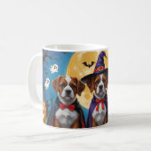 Bouviers des Flandres Honden Pompoen Halloween Gra Koffiemok (Voorkant links)