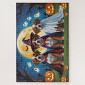 Bouviers des Flandres Honden Pompoen Halloween Gra Legpuzzel (Verticaal)