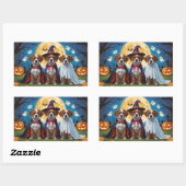 Bouviers des Flandres Honden Pompoen Halloween Gra Rechthoekige Sticker (Vel)