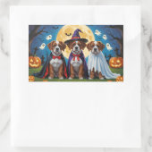Bouviers des Flandres Honden Pompoen Halloween Gra Rechthoekige Sticker (Tas)