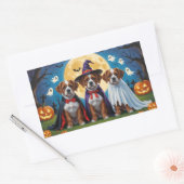 Bouviers des Flandres Honden Pompoen Halloween Gra Rechthoekige Sticker (Envelop)