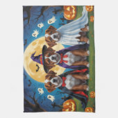 Bouviers des Flandres Honden Pompoen Halloween Gra Theedoek (Verticaal)