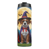 Bouviers des Flandres Honden Pompoen Halloween Gra Thermosbeker (Voorkant)