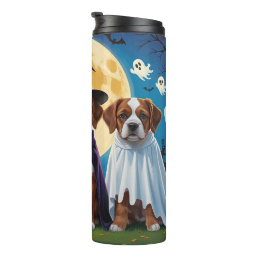 Bouviers des Flandres Honden Pompoen Halloween Gra Thermosbeker (Geroteerd rechts)