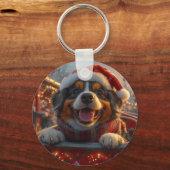 Bouviers des Flandres Hondenroller Onderzetter Ker Sleutelhanger (Voorkant)