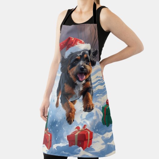 Bouviers des Flandres Kerst Feestelijke Sneeuwscèn Schort (Insitu)