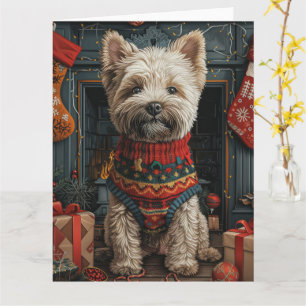 Bouviers des Flandres kerstcadeaus open haard Kaart