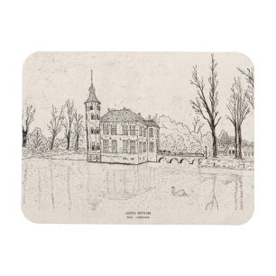 Bouvigne Kasteel Breda Nederland Pen illustratie Magneet