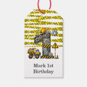 Bouw 1e verjaardag feest cadeaulabel (Voorkant)