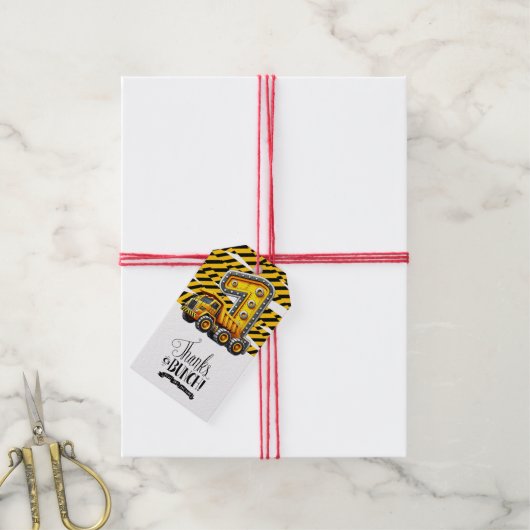 Bouw 1e verjaardag feest cadeaulabel (Met Touw)