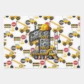 Bouw 1e verjaardag feest inpakpapier vel (Voorkant)