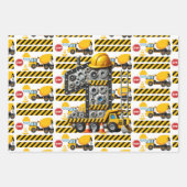 Bouw 1e verjaardag feest inpakpapier vel (Voorkant)