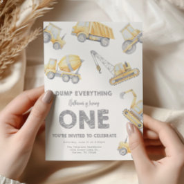 Bouw 1e verjaardag feest kaart