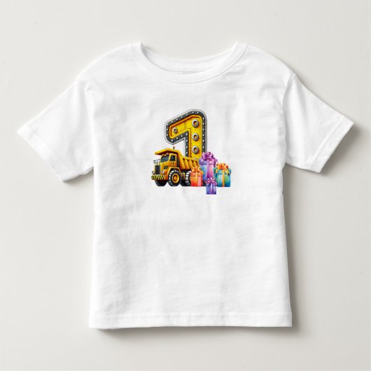 Bouw 1e verjaardagsfeestje kinder shirts (Voorkant)