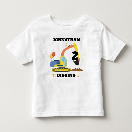 Bouw 2e verjaardag kinder shirts (Voorkant)