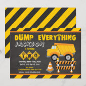 Bouw 2e verjaardag uitnodiging schoolbord (Voorkant / Achterkant)