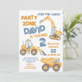 Bouw 2e verjaardagsfeestje kaart (Staand voorkant)