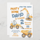 Bouw 2e verjaardagsfeestje kaart (Voorkant / Achterkant)