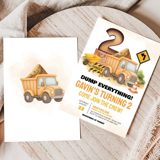 Bouw 2e verjaardagsfeestje kaart