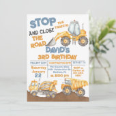 Bouw 3e verjaardag Dump Truck Party Kaart (Staand voorkant)