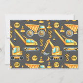 Bouw 3e verjaardag foto Dump Truck Digger Kaart (Achterkant)