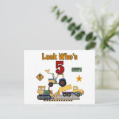 Bouw 5e verjaardag Tshirts en geschenken Briefkaart (Staand voorkant)