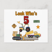 Bouw 5e verjaardag Tshirts en geschenken Briefkaart (Voorkant)