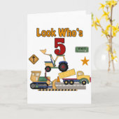 Bouw 5e verjaardag Tshirts en geschenken Kaart (Gele Bloem)