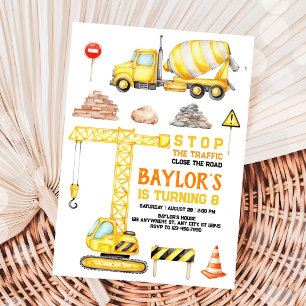 Bouw 8ste verjaardag uitnodiging