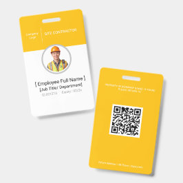 Bouw aannemer foto ID-badge locatieveiligheid Badge