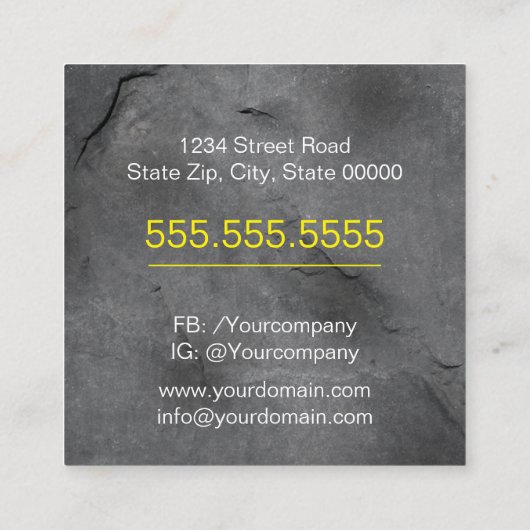 Bouw/aannemer modern vierkante visitekaartje (Achterkant)