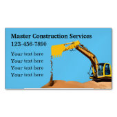 Bouw Aarde Bewegende Diensten Magnetisch Visitekaartje (Voorkant)