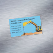 Bouw Aarde Bewegende Diensten Magnetisch Visitekaartje (Voorbeeld)