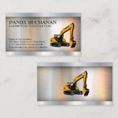 Bouw aarde verplaatsend voertuig | Metaal Visitekaartje (Voorkant / Achterkant)