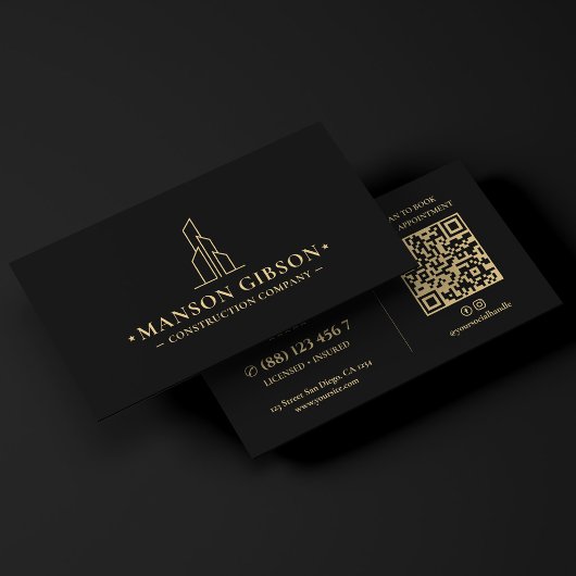 Bouw Algemene Bouw Logo Zwart Modern Visitekaartje
