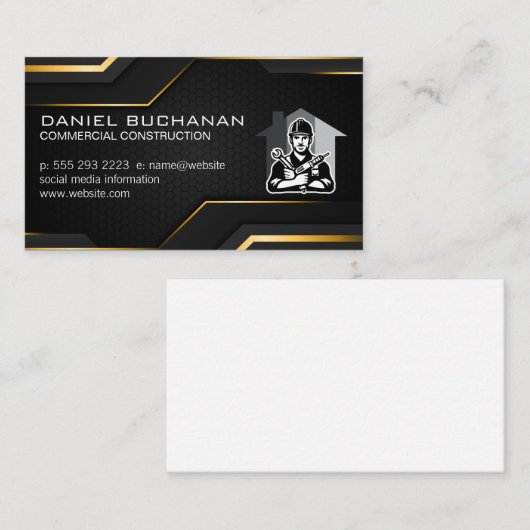 Bouw | Algemene Logo-contractant Visitekaartje (Voorkant / Achterkant)