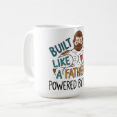 Bouw als een vader, aangedreven door liefde Vaderd Koffiemok (Voorkant links)